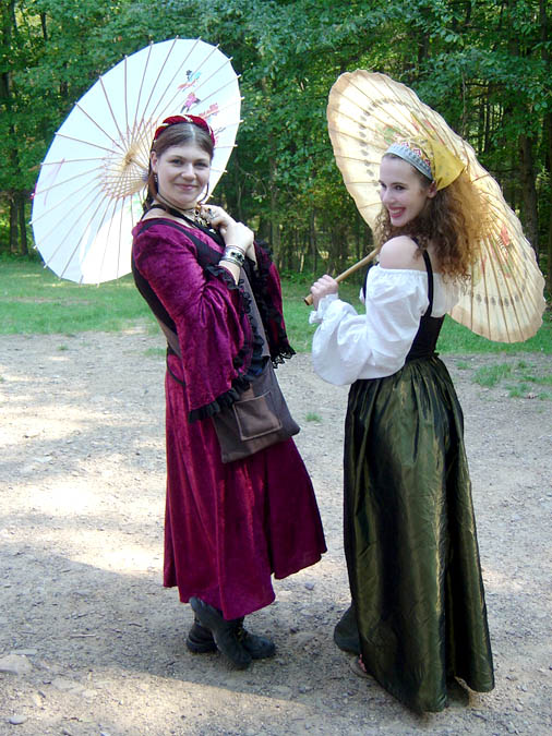 Lilliana and Delphi with Their Parasols